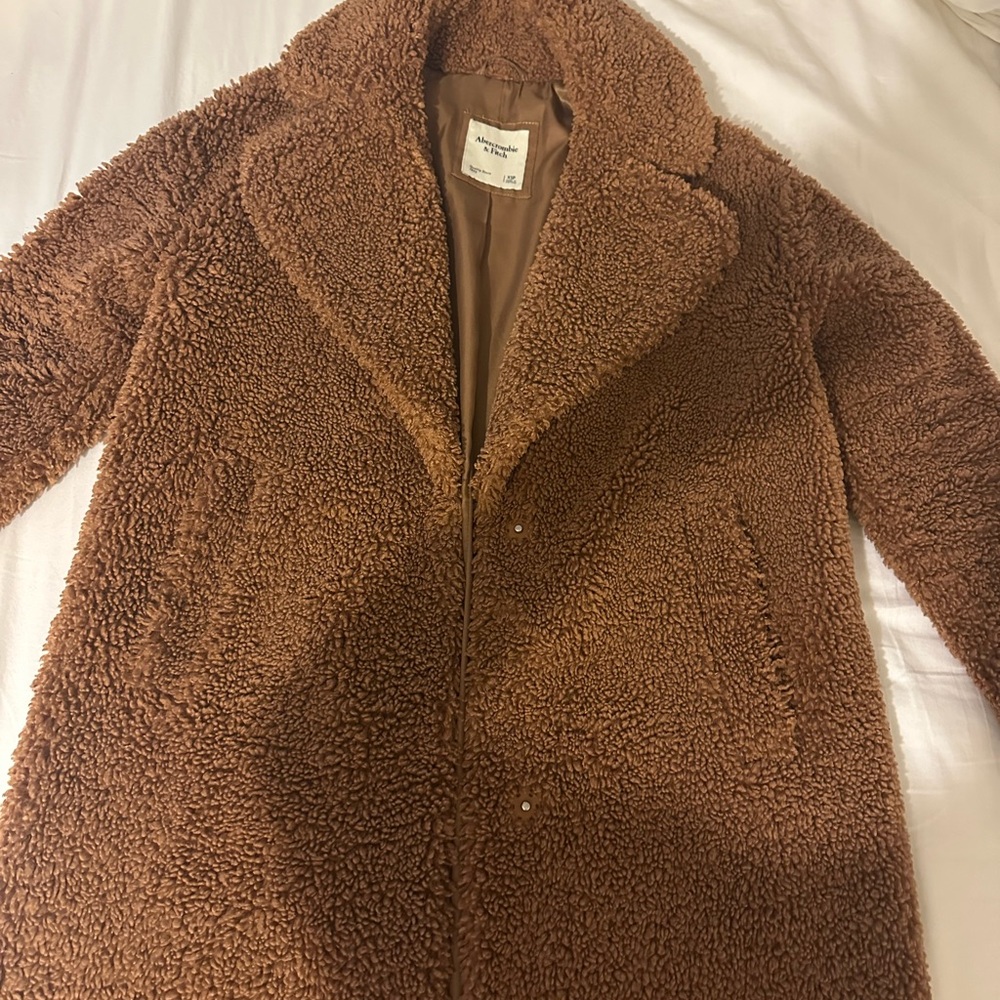 Abercrombie & Fitch Brown Sherpa Coat